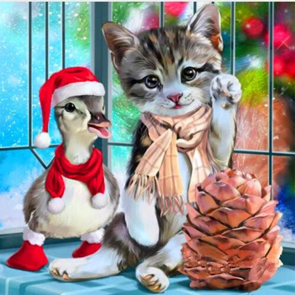 Christmas Cat And Duck PIX-249